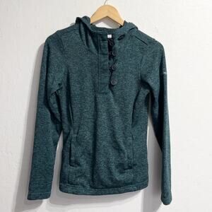 Columbia Hoodie XS Green Button Hoodie Pullover Sweatshirt Outdoor Cabincore